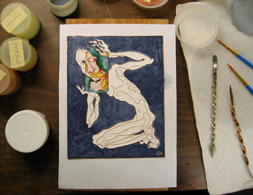 Enameling a Cloisonne Plate